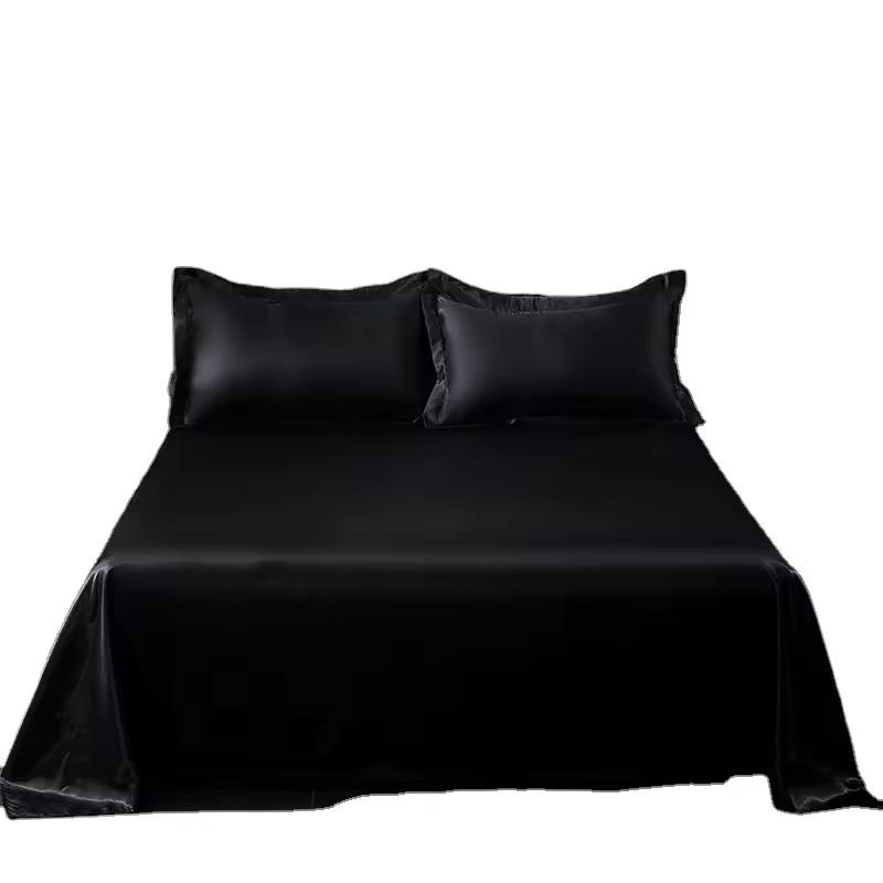Luxury Ebony Silk Bed Sheet Set.